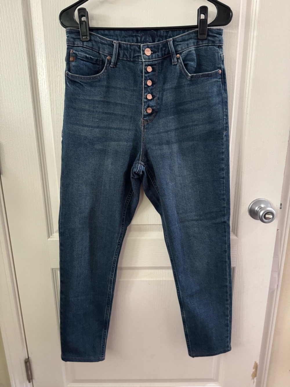 Dear John Dark Blue High-Rise Button-Fly Jeans